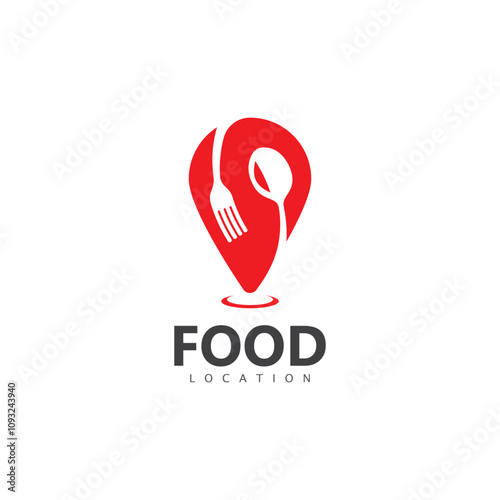 Food Location Logo Design Template