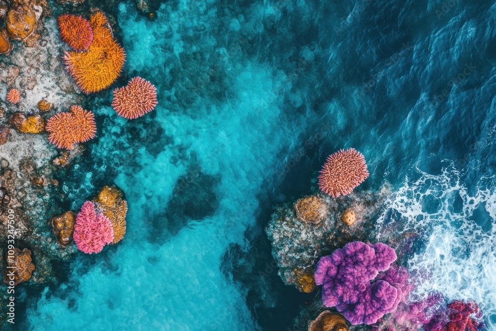 Fototapeta premium Vibrant Coral Reef Underwater Ocean Scene