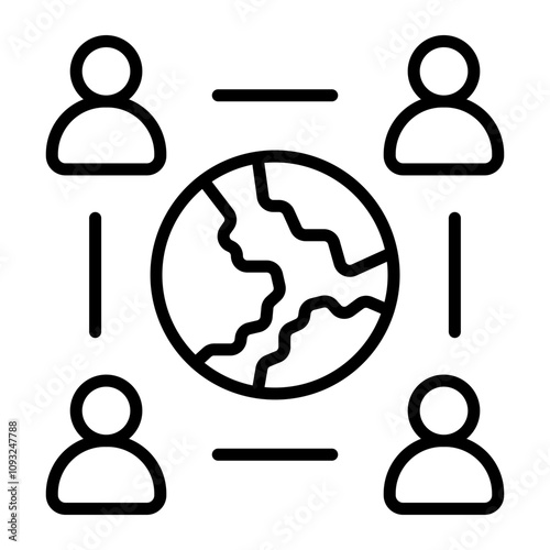 Cultural Diversity Vector Line Icon Design