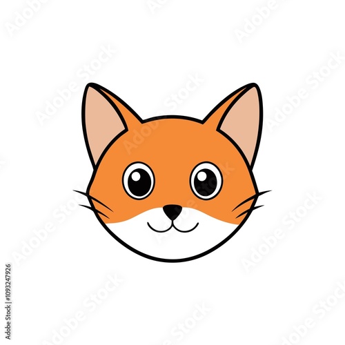 cute cat head vector illustration