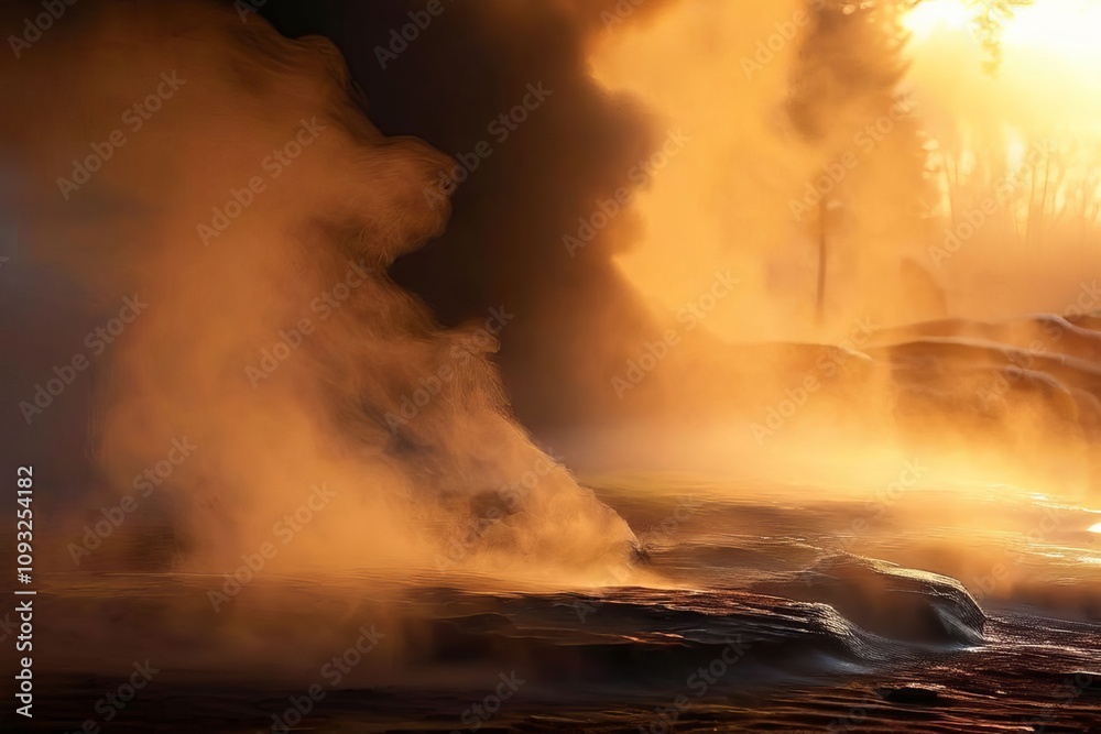 steaming vapors steam rising and radiating from a hot surface