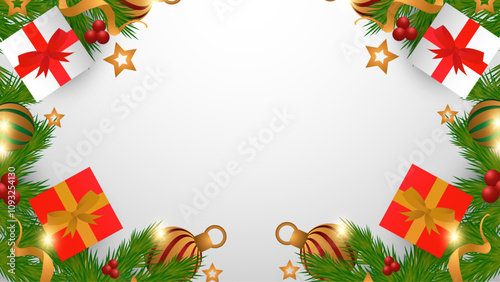 Colorful Background for Season Celebration Christmas With 3d Element. Design Illustration for Cover, Print, Poster, Wallpaper, Background, Banner, Pamphlet, Presentation