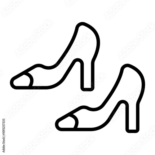 High Heels Vector Line Icon Design
