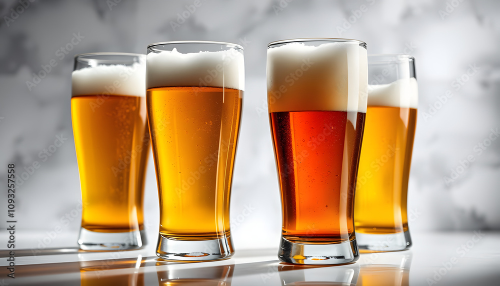 beer glasses on transparent isolated with white highlights, png beer glasses on transparent isolated with white highlights, png