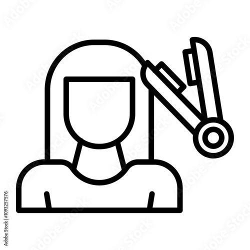 Hairstyling Vector Line Icon Design