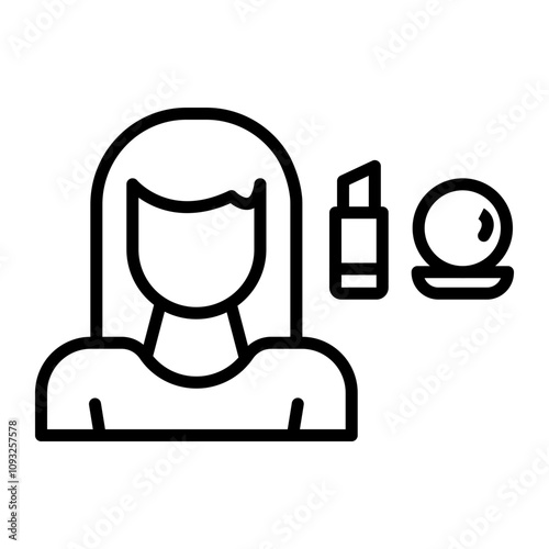 Makup Artist Vector Line Icon Design