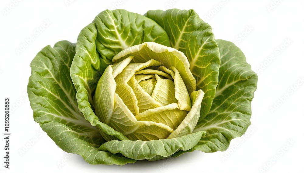 Obraz premium head of cabbage isolated on a white background for web, print or creative projects
