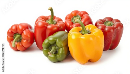 bell peppers isolated on a white background for use in web, print or graphics projects