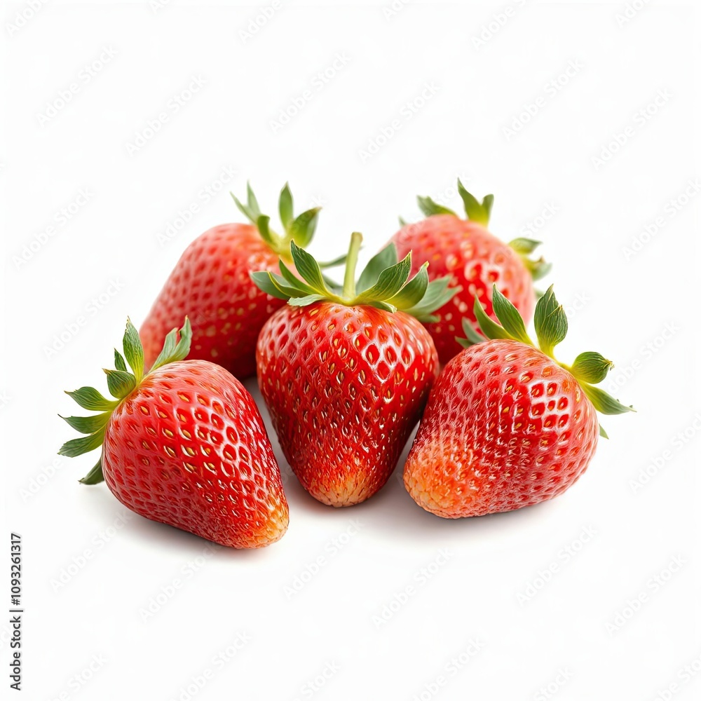 strawberries isolated on a white background for web, print or creative projects strawberries isolated on a white background for web, print or creative projects