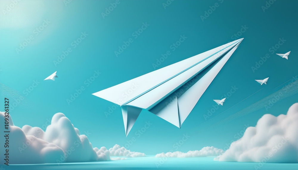 바람에 휘날리는 공이비행기