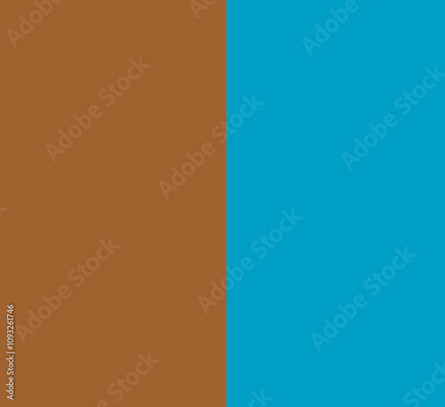 Illustration d'un carré bicolore marron et bleu graphique