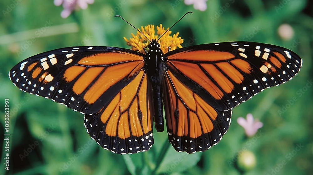 Fototapeta premium Monarch Butterfly on Yellow Wildflower