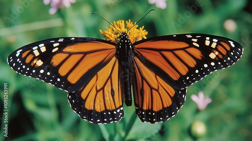 Monarch Butterfly on Yellow Wildflower