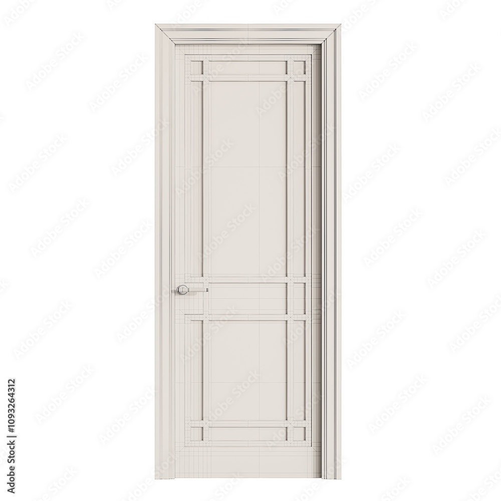 A white door with a door knob and a handle A white door with a door knob and a handle