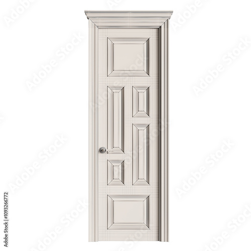 A white door with a lock and a knob