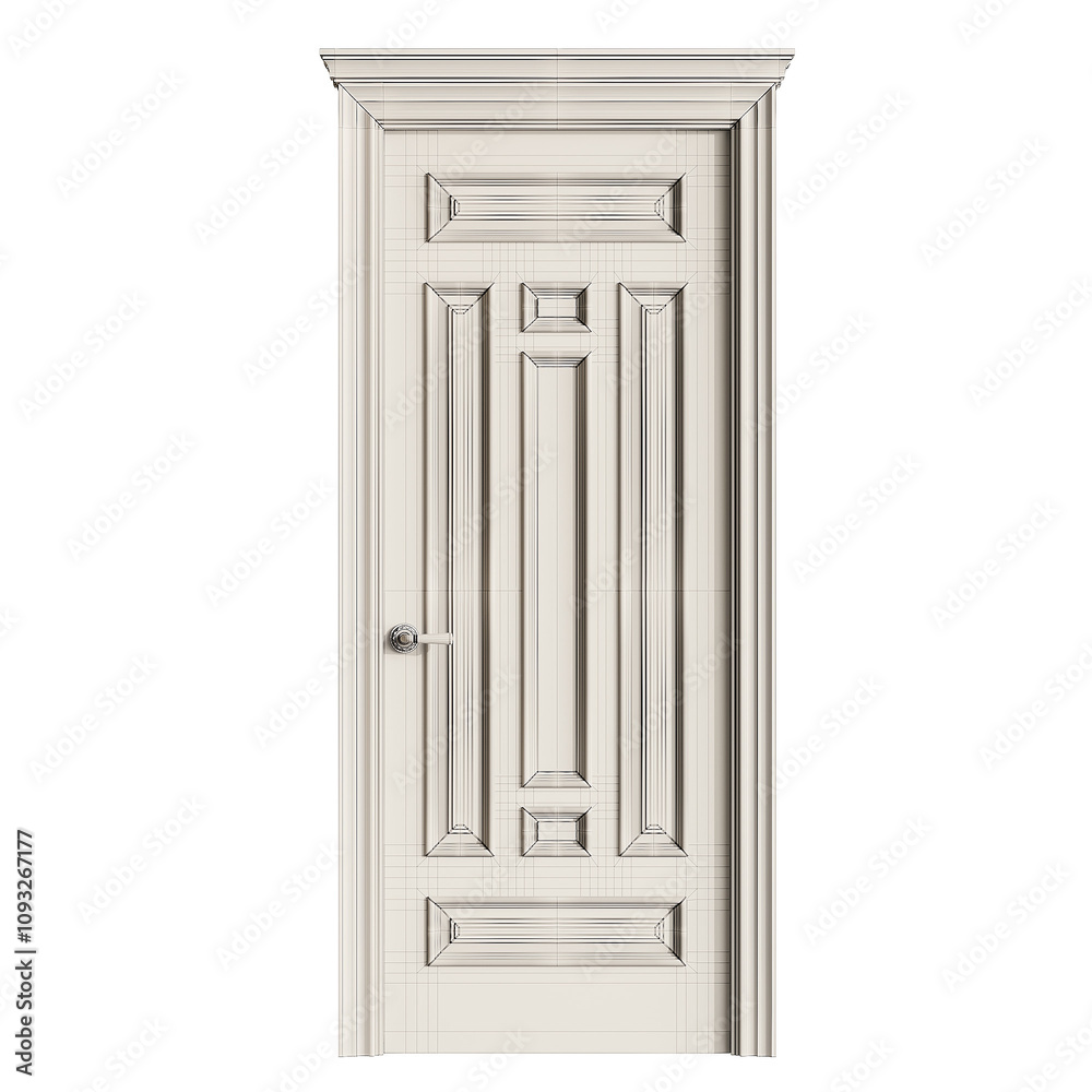 A white door with a lock and a knob