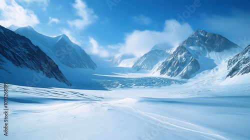 Wallpaper Mural Pristine Snow-Covered Glacier in Majestic Mountains Torontodigital.ca