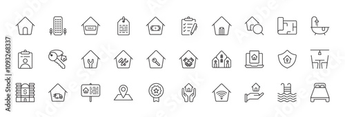Real Estate Icon Set – Modern, Professional, and Customizable Vector Icons
