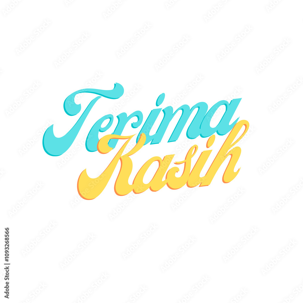 Fototapeta premium Thank you, terimakasih, thanks, alphabet, colorful, vector, message, terima kasih, text