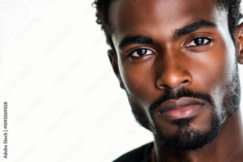 Obraz premium Headshot Business Man Isolated On White: Portrait of African American Headshot Male White, Headshot Male Suit, Headshot Studio, Headshot Professional.