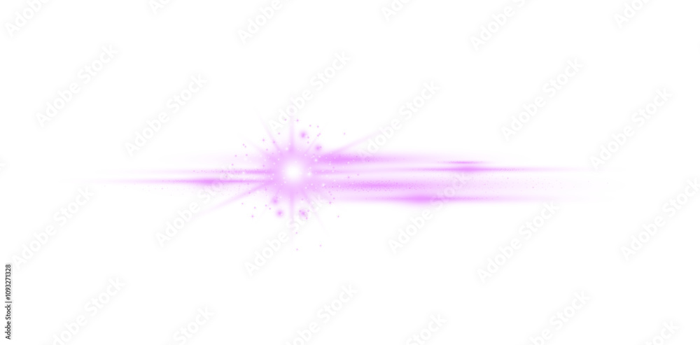 Obraz premium Shining stars rays of light and glowing streaks. Sparkling stars and light rays. The effect of bright glow. Glittering particles.
