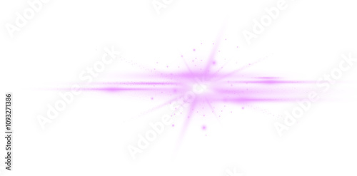 Shining stars rays of light and glowing streaks. Sparkling stars and light rays. The effect of bright glow. Glittering particles.