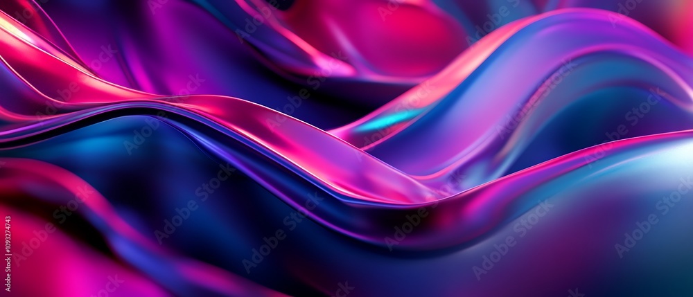 Vibrant abstract waves of fabric in shades of pink and blue. Vibrant abstract waves of fabric in shades of pink and blue.