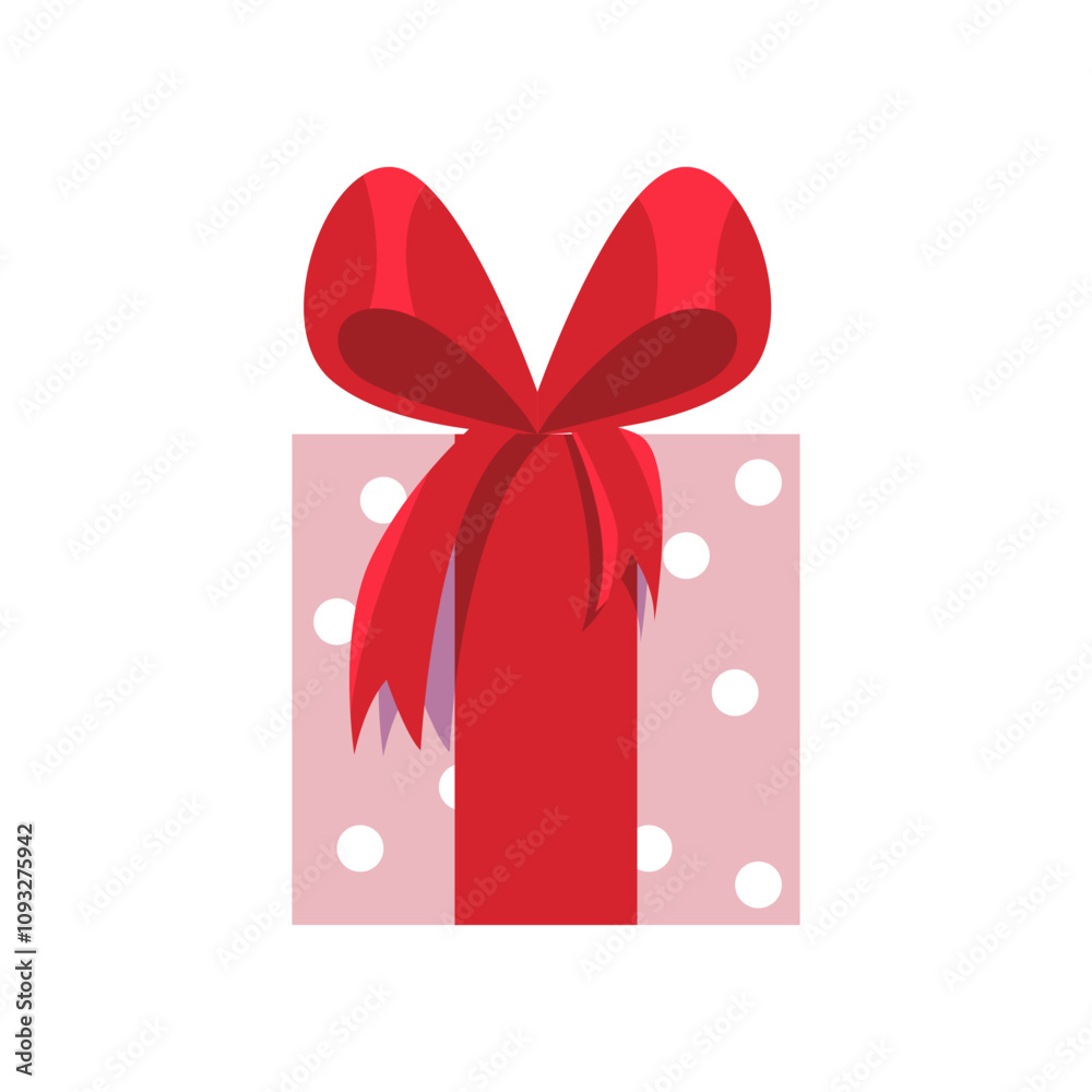 Gift box with red ribbon. Hand drawn vector illustration. Gift box with red ribbon. Hand drawn vector illustration.