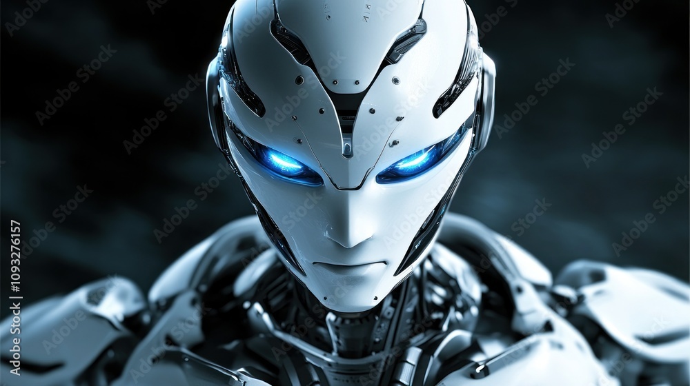 Advanced Artificial Intelligence: A Futuristic Robot Portrait Advanced Artificial Intelligence: A Futuristic Robot Portrait