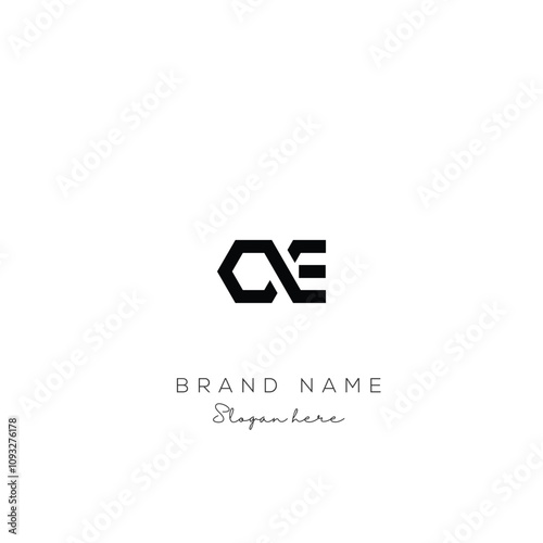 AE Letter Logo Design. Modern minimalistic creative AE letter initial icon vector template. Premium logo with Objects design. Elegant corporate identity. photo