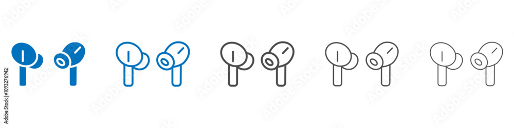 Air pods icon vector set collection for web Air pods icon vector set collection for web