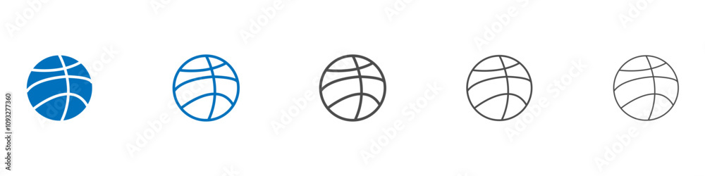 Basketball icon vector set collection for web Basketball icon vector set collection for web