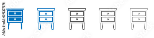 Bedside table icon vector set collection for web
