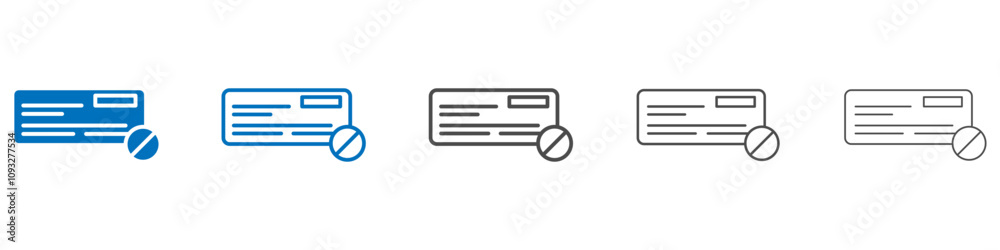 Bounced check Icon vector set collection for web Bounced check Icon vector set collection for web