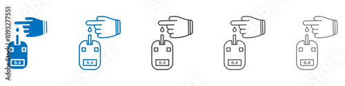Blood sugar test icon vector set collection for web