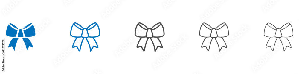 Bowknot icon vector set collection for web Bowknot icon vector set collection for web