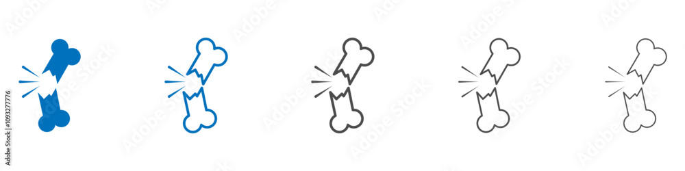 Broken bone icon vector set collection for web Broken bone icon vector set collection for web
