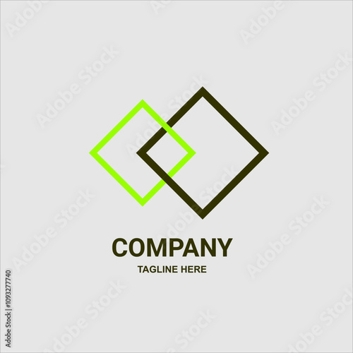 Simple Logo with rectangle abstrack background  
