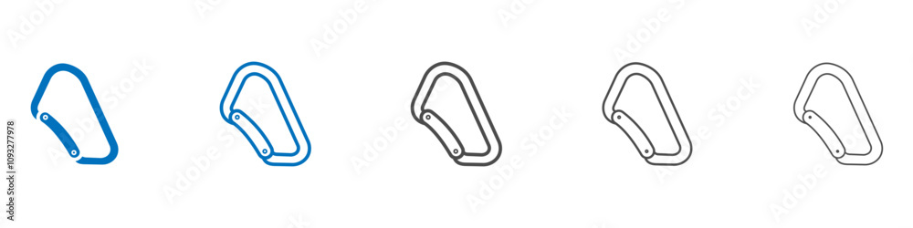 Carabiner icon vector set collection for web Carabiner icon vector set collection for web