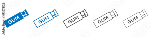 Chew gum icon vector set collection for web