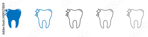 clean tooth icon vector set collection for web