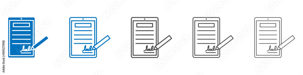 Electronic signature icon vector set collection for web Electronic signature icon vector set collection for web