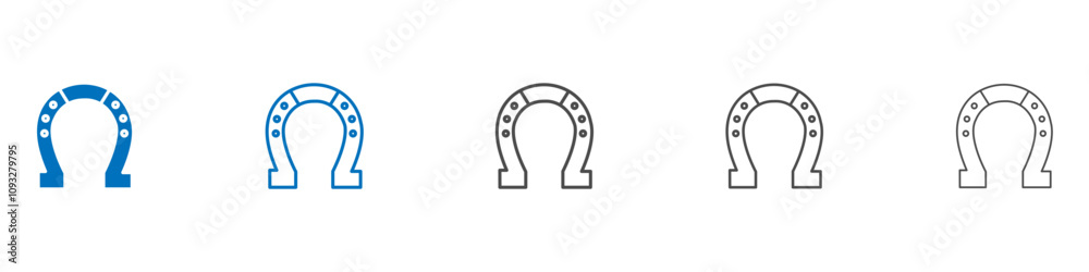 Horseshoe icon vector set collection for web Horseshoe icon vector set collection for web