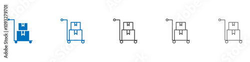 Hand truck icon vector set collection for web