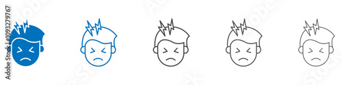 Headache icon icon vector set collection for web
