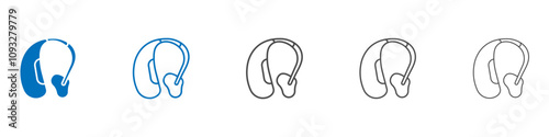 Hearing aid icon vector set collection for web