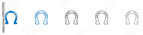 Horseshoe icon vector set collection for web