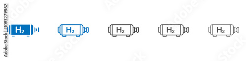 Hydrogen gas tank icon vector set collection for web