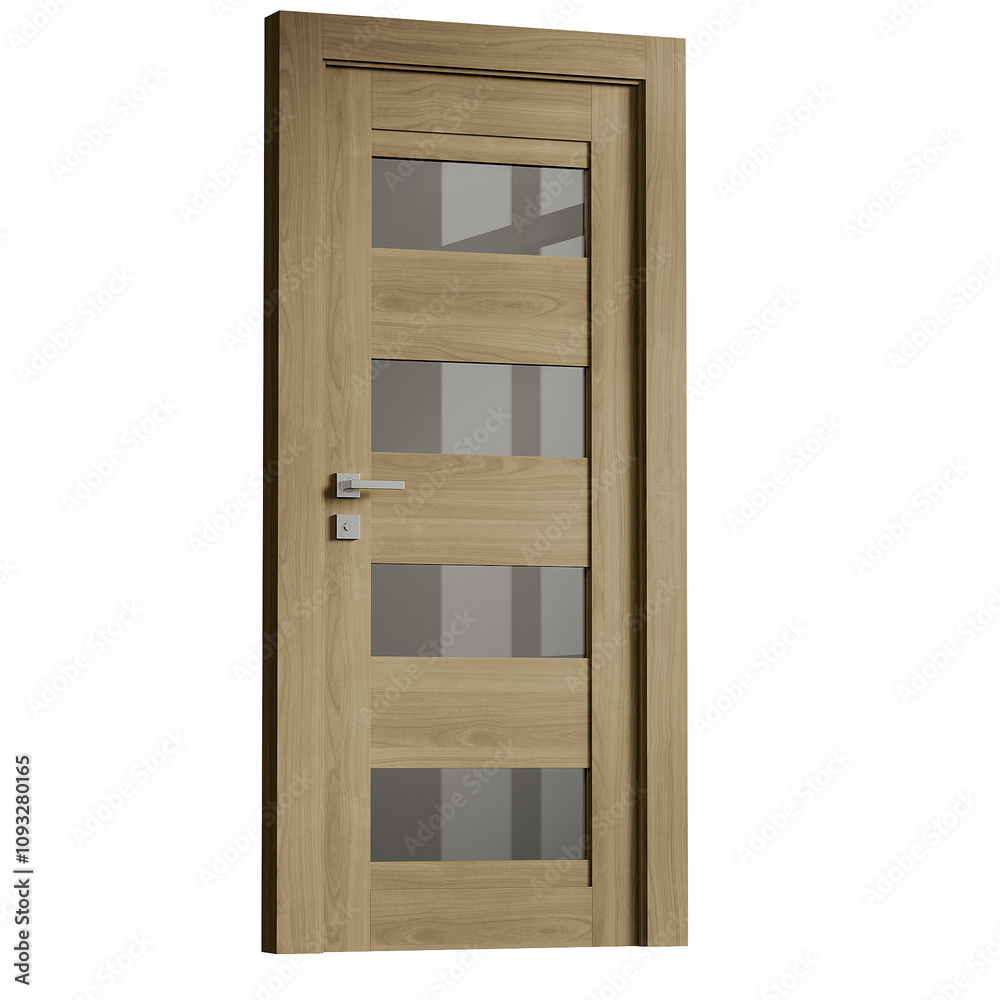 A wooden door with glass panels on the side A wooden door with glass panels on the side