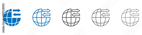 Import and export icon vector set collection for web